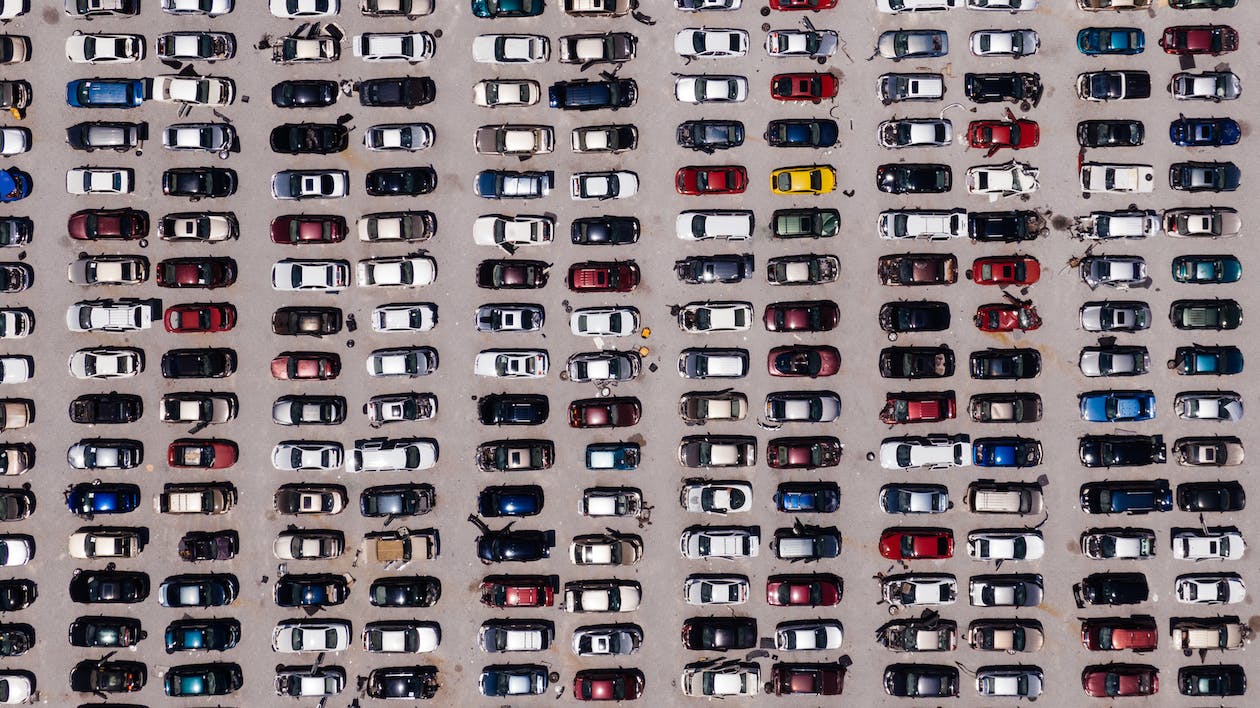 Hundreds of cars.